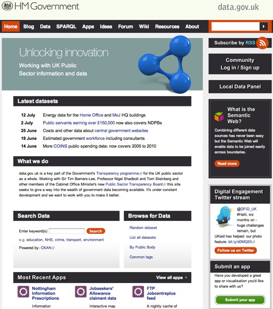 Le portail des données publiques anglaises Data.gov