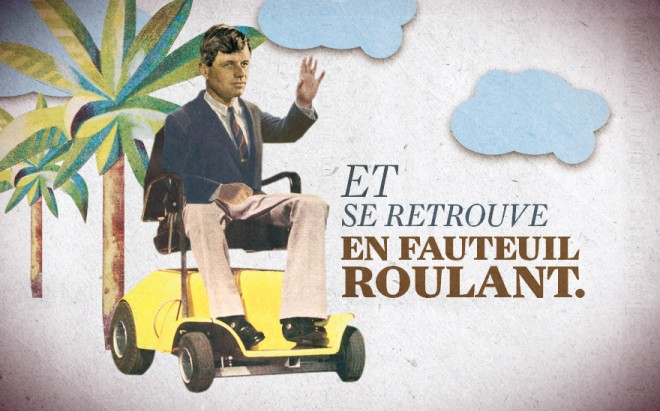 Bobby in a wheelchair