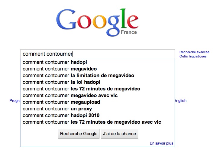 Comment contourner Hadopi, dixit Google