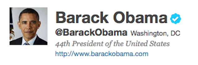 Compte twitter de Barack Obama