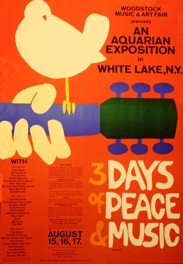 Affiche de l'édition 1969 de Woodstock
