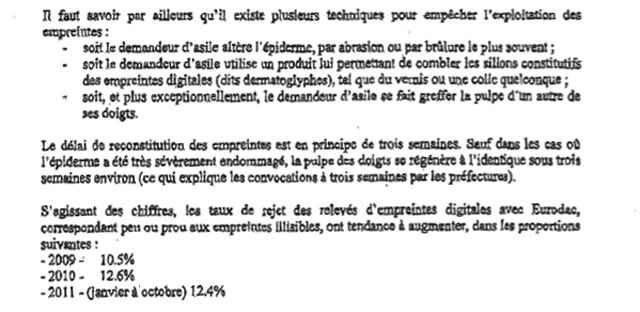 Ofpra Ministere Interieur doigts brules