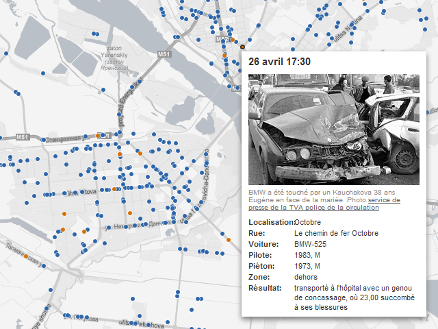 Pedestrian Crashes in Novossibirsk 2011